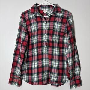Women’s Size S J Crew Red And Green Flannel